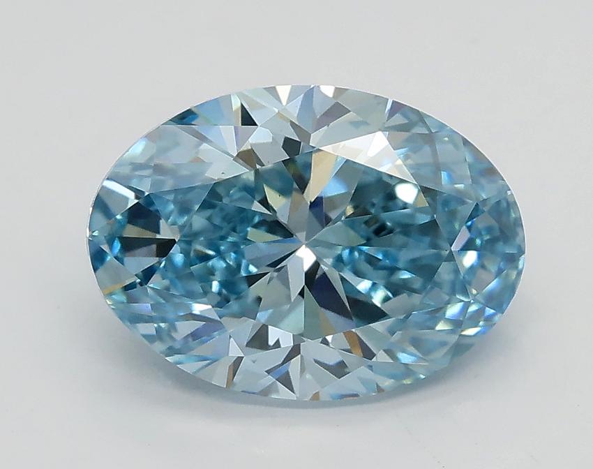 2.30 Ct. Fancy Vivid Blue Oval Lab Grown Diamond