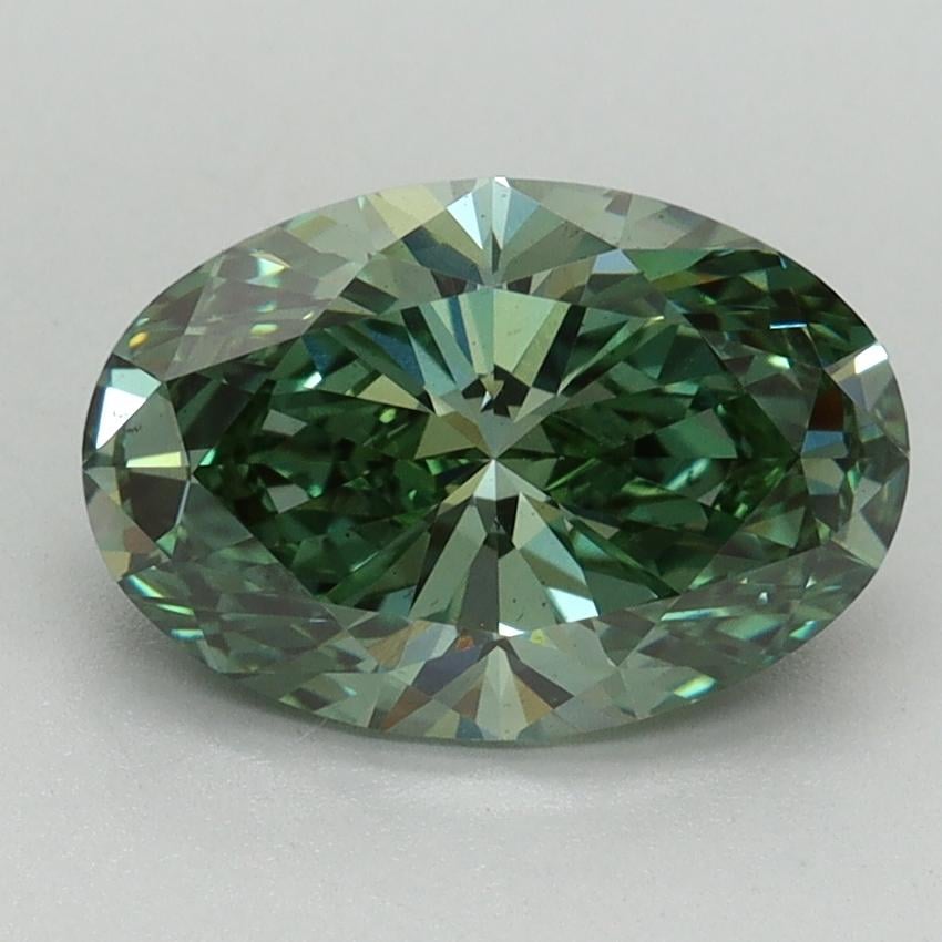2.14 Ct. Fancy Vivid Pacific Green Oval Lab Grown Diamond