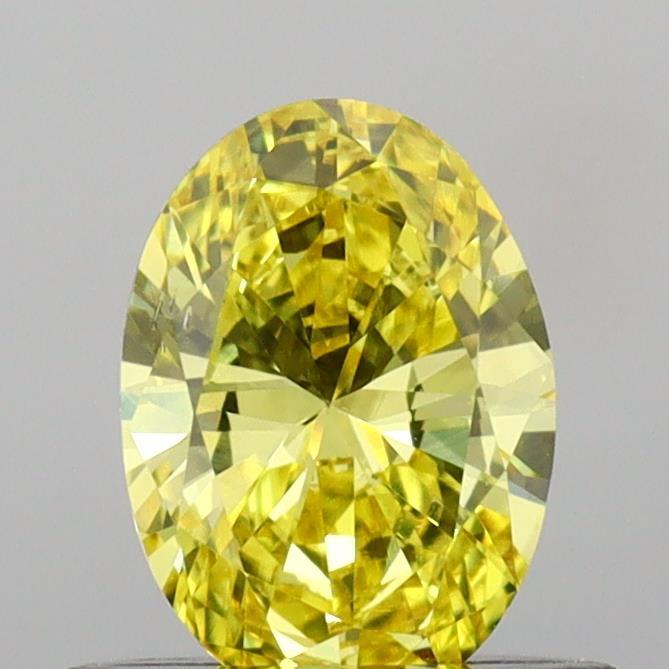 0.55 Ct. Fancy Vivid Yellow Oval Lab Grown Diamond