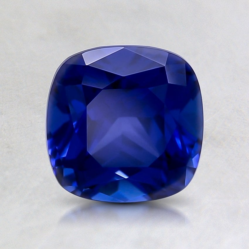 6.5mm Blue Cushion Lab Created Sapphire
