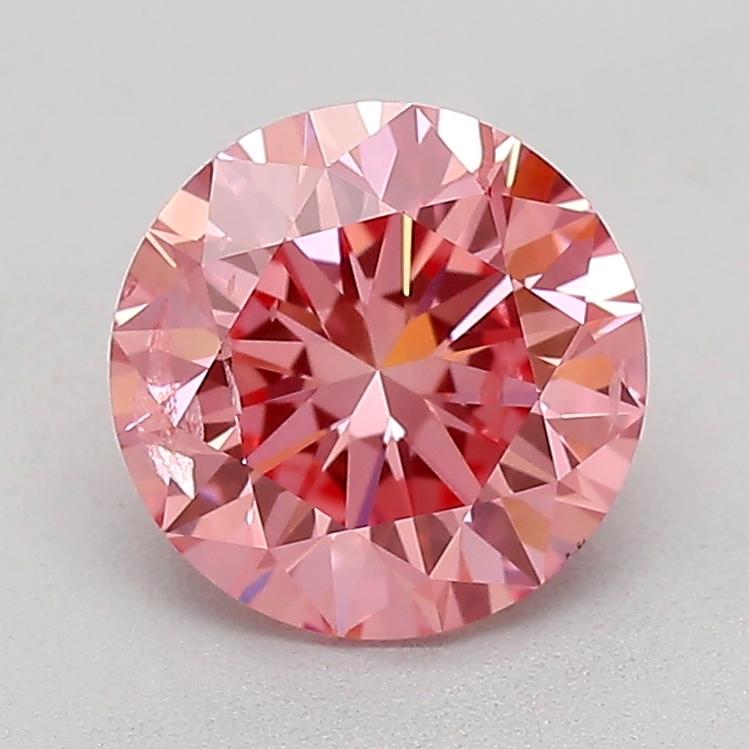 0.88 Ct. Fancy Vivid Pink Round Lab Grown Diamond