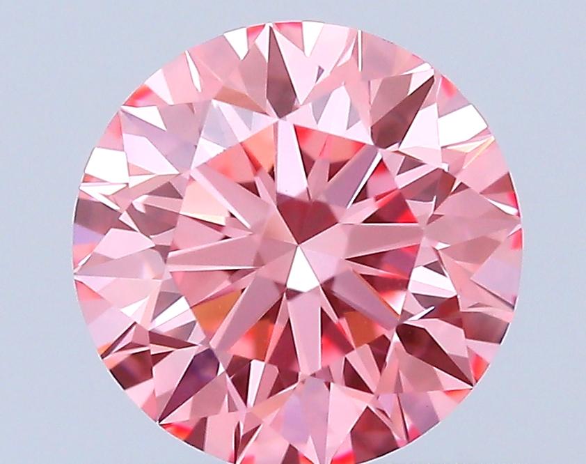 0.59 Ct. Fancy Vivid Pink Round Lab Grown Diamond