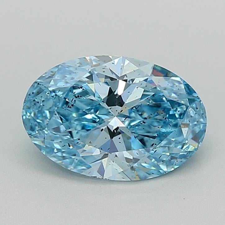 1.08 Ct. Fancy Vivid Blue Oval Lab Grown Diamond