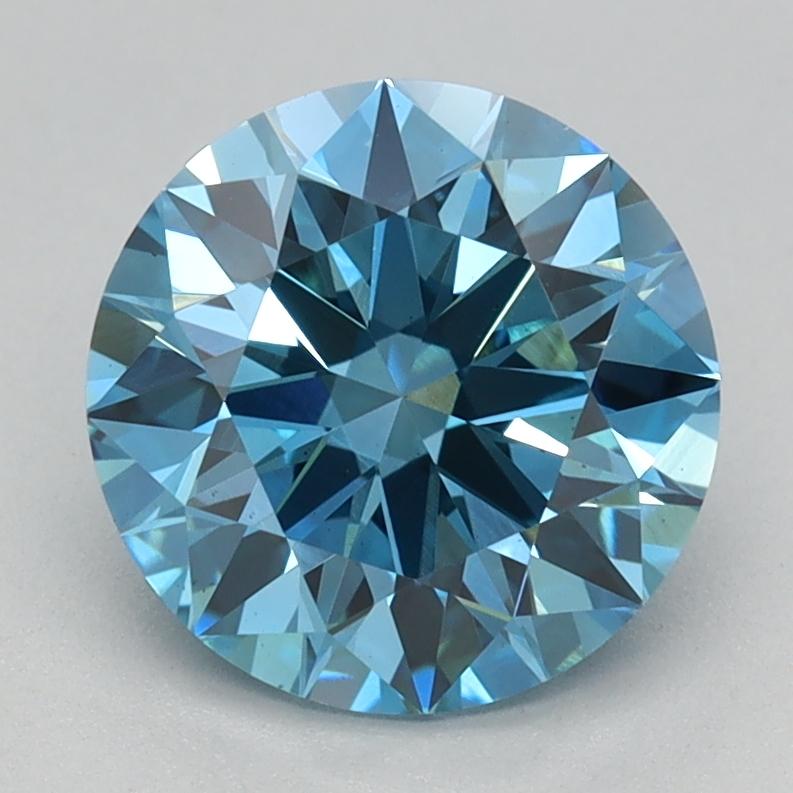 1.56 Ct. Fancy Vivid Blue Round Lab Grown Diamond