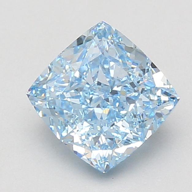 2.06 Ct. Fancy Vivid Blue Cushion Lab Grown Diamond