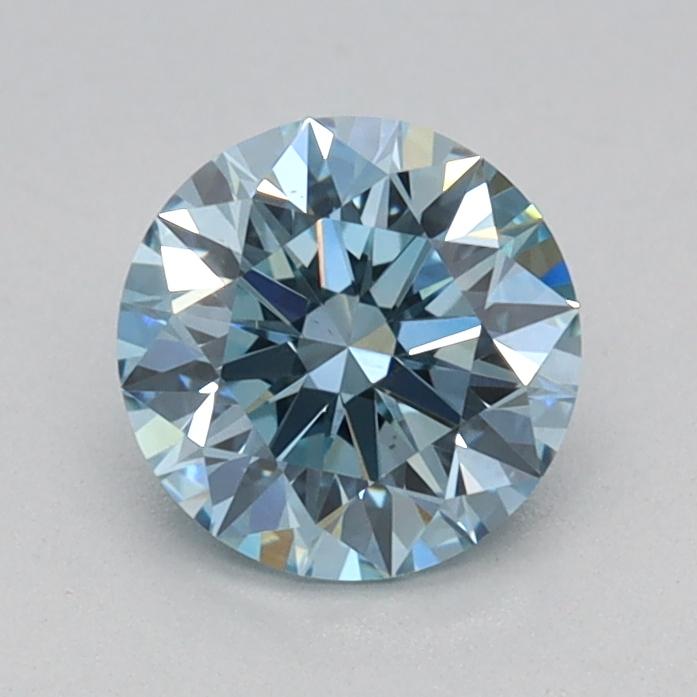 0.63 Ct. Fancy Vivid Blue Round Lab Grown Diamond
