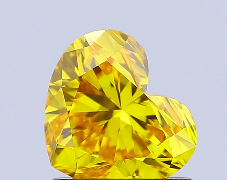 1.00 Ct. Fancy Vivid Yellow Heart Lab Grown Diamond