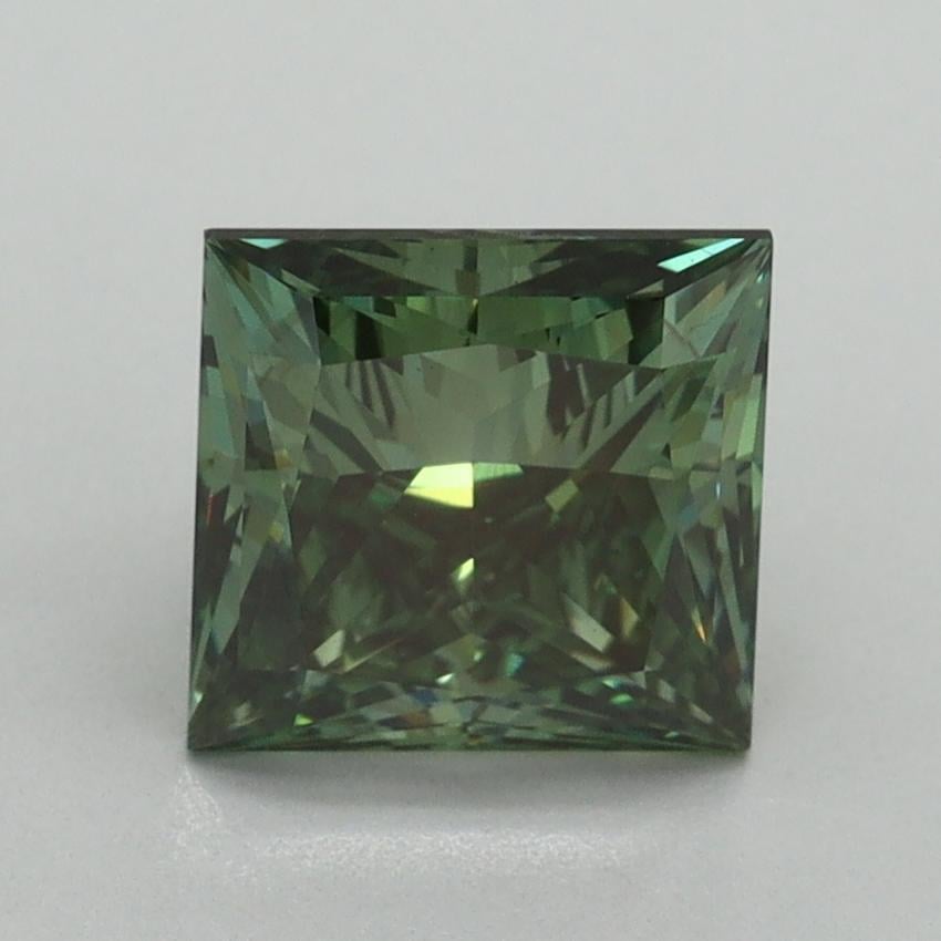 2.04 Ct. Fancy Vivid Green Princess Lab Grown Diamond