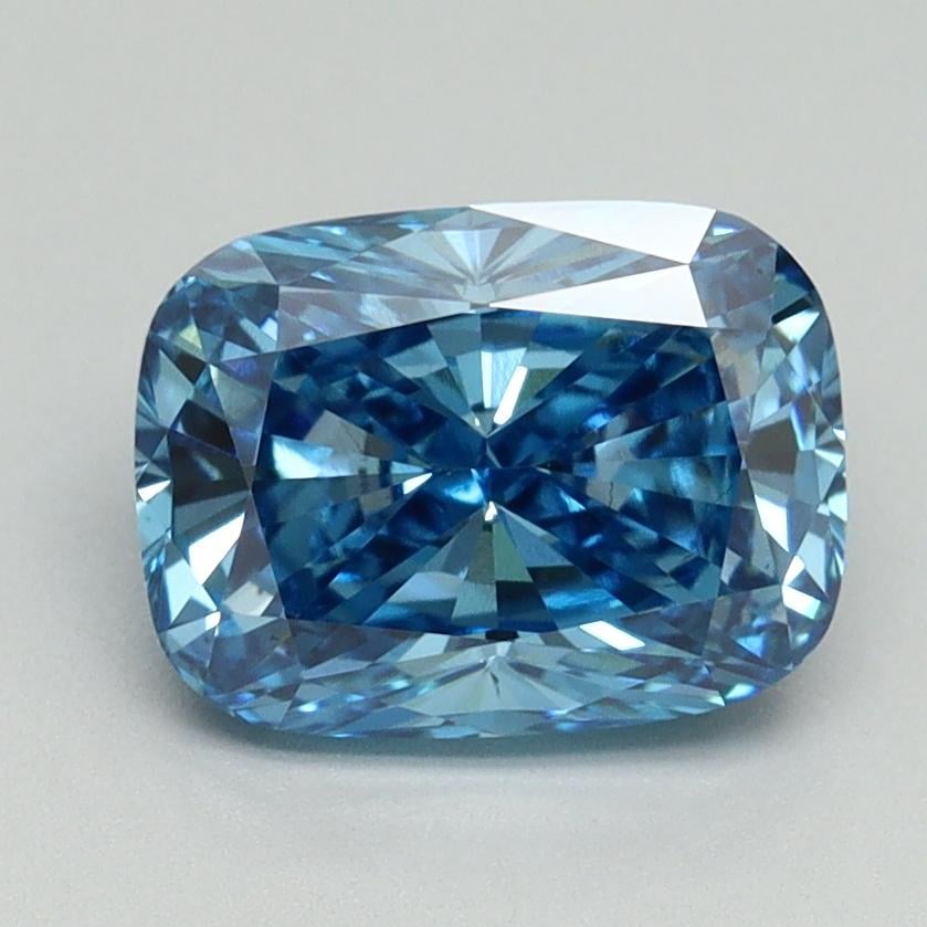 2.05 Ct. Fancy Vivid Blue Cushion Lab Grown Diamond