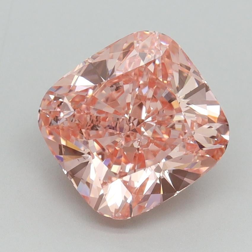 3.51 Ct. Fancy Vivid Pink Cushion Lab Grown Diamond