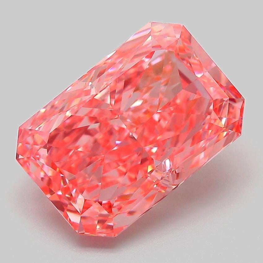 6.12 Ct. Fancy Vivid Pink Radiant Lab Grown Diamond