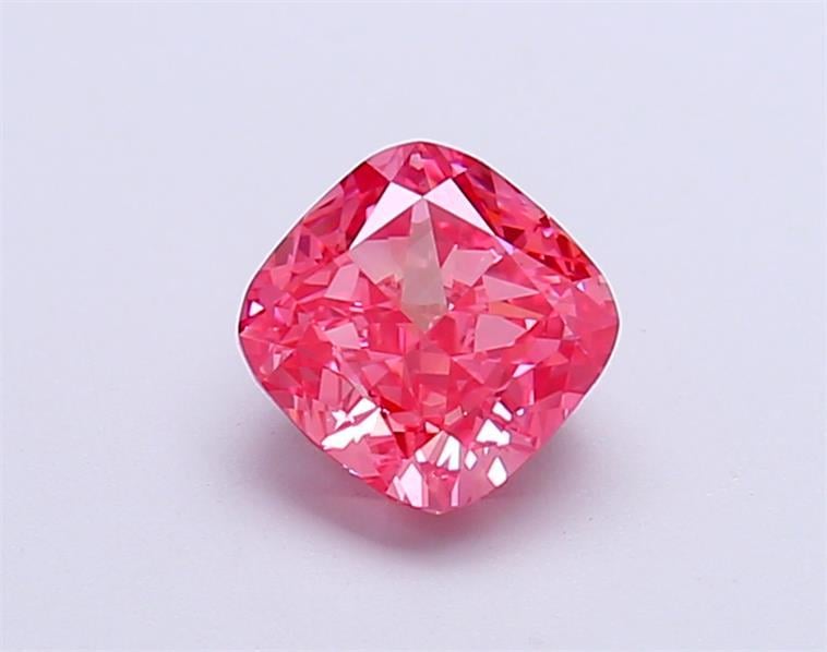 1.14 Ct. Fancy Vivid  Pink Cushion Lab Grown Diamond