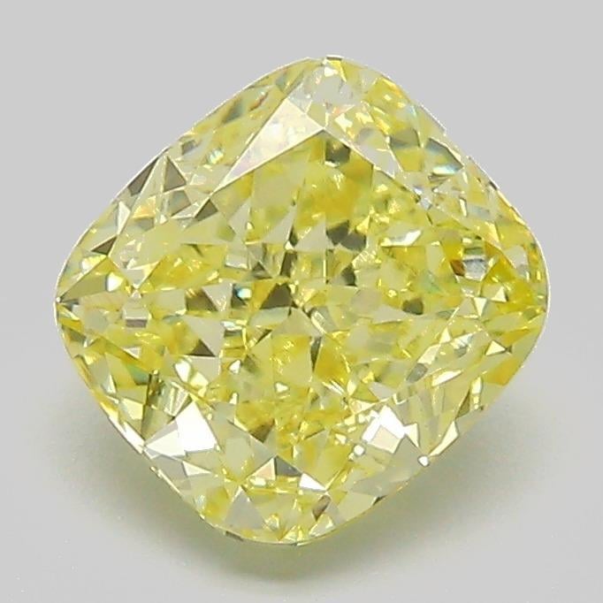 1.72 Ct. Fancy Intense  Yellow Cushion Lab Grown Diamond