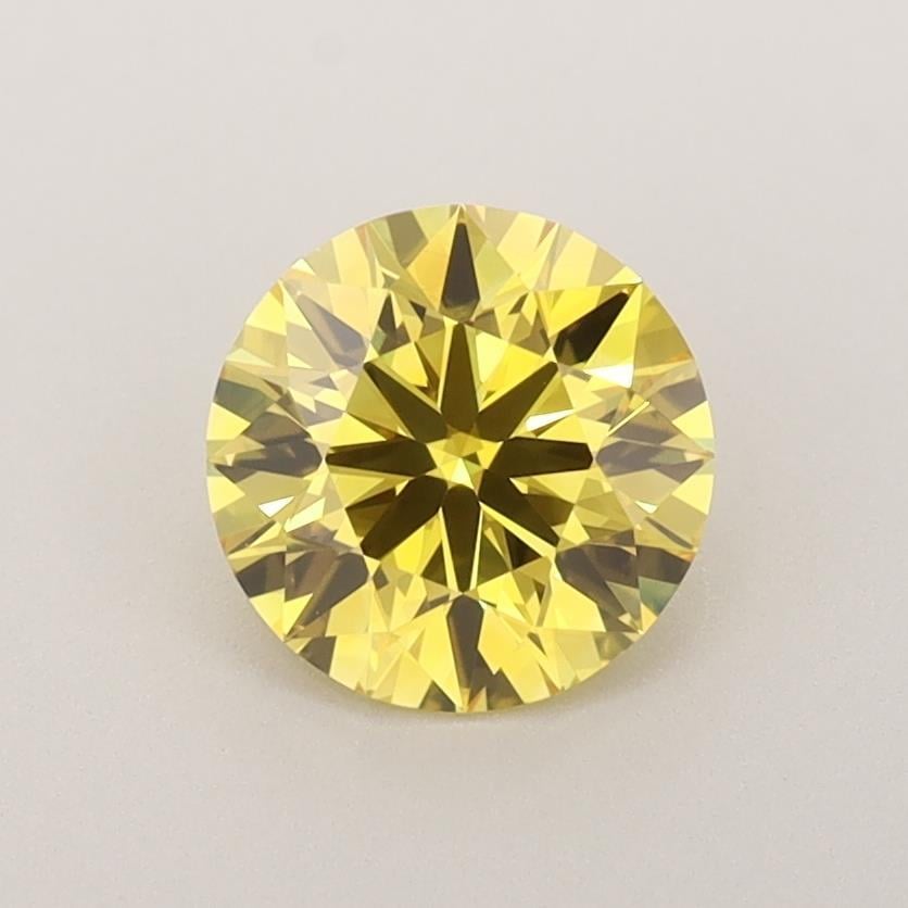 1.04 Ct. Fancy Vivid Yellow Round Lab Grown Diamond