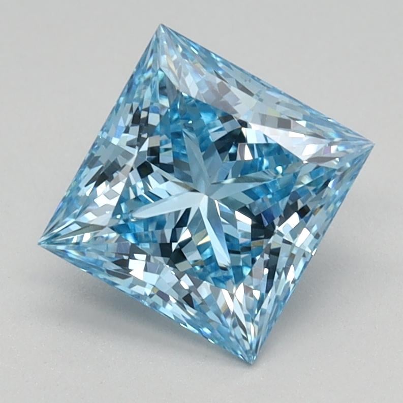 1.24 Ct. Fancy Vivid Blue Princess Lab Grown Diamond