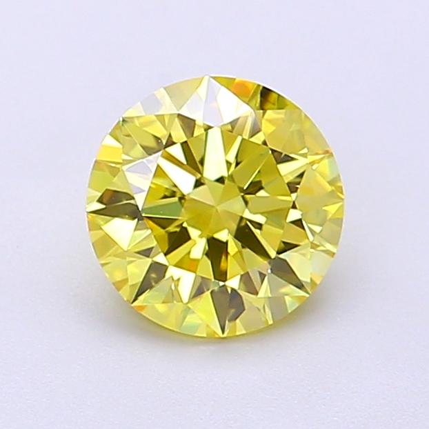 1.03 Ct. Fancy Vivid Yellow Round Lab Grown Diamond