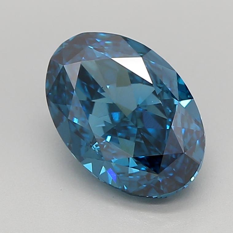 1.89 Ct. Fancy Vivid  Blue Oval Lab Grown Diamond