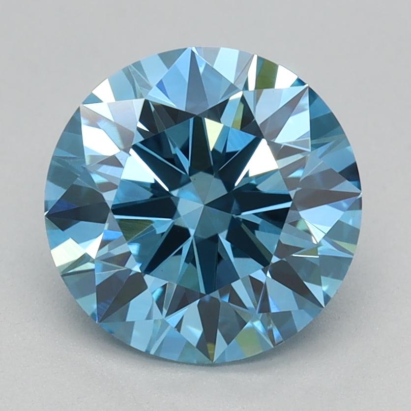 1.64 Ct. Fancy Vivid Blue Round Lab Grown Diamond