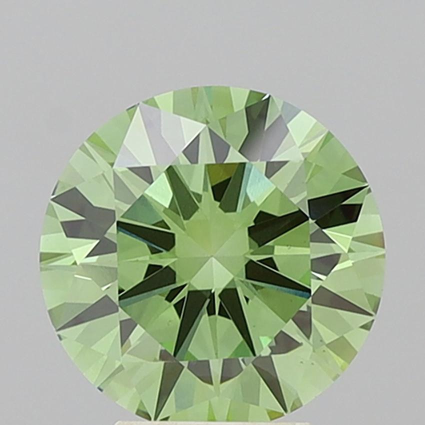 4.01 Ct. Fancy Vivid Green Round Lab Grown Diamond
