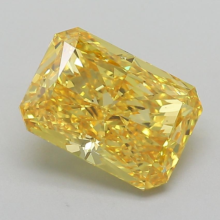 4.04 Ct. Fancy Vivid  Yellow Radiant Lab Grown Diamond