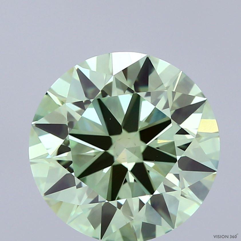4.16 Ct. Fancy Vivid  Green Round Lab Grown Diamond