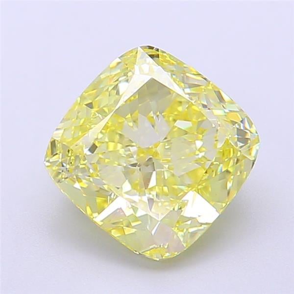 2.53 Ct. Fancy Yellow Cushion Lab Grown Diamond