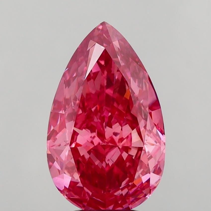 5.14 Ct. Fancy Vivid  Pink Pear Lab Grown Diamond