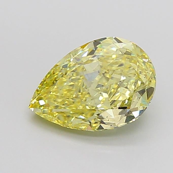 4.18 Ct. Fancy Vivid Yellow Pear Lab Grown Diamond