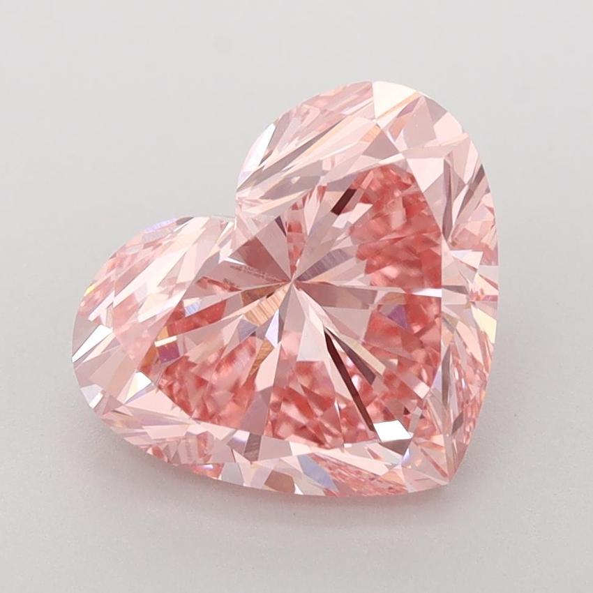 3.70 Ct. Fancy Vivid Pink Heart Lab Grown Diamond
