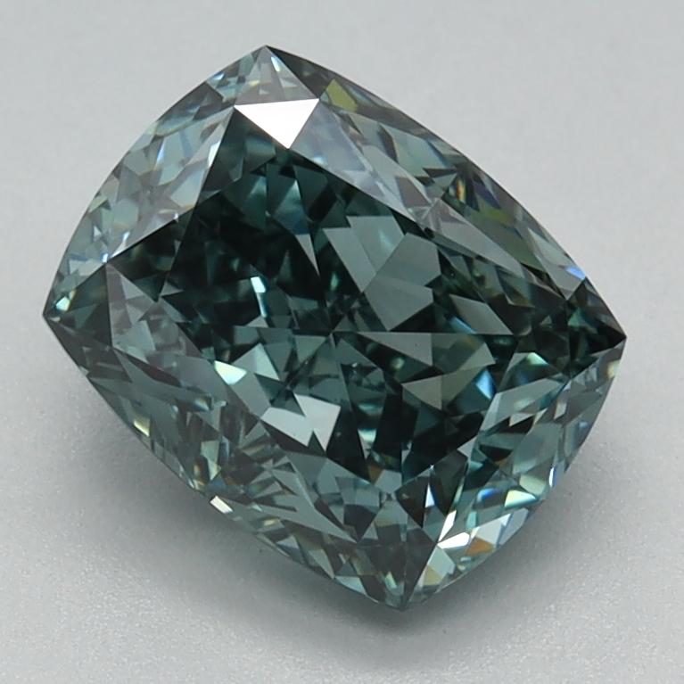 1.56 Ct. Fancy Intense Green Cushion Lab Grown Diamond