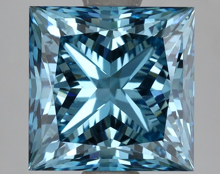 4.22 Ct. Fancy Vivid Blue Princess Lab Grown Diamond