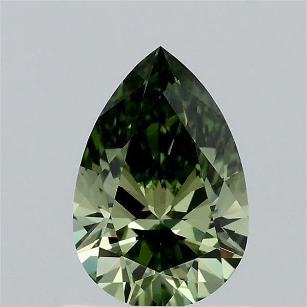 0.90 Ct. Fancy Vivid Green Pear Lab Grown Diamond