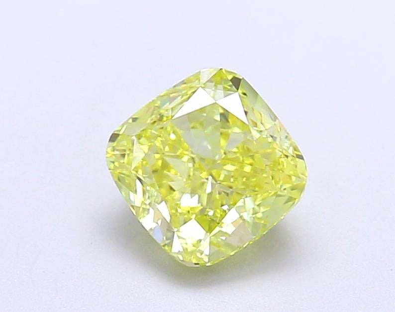 1.4 Ct. Fancy Vivid Yellow Cushion Lab Grown Diamond