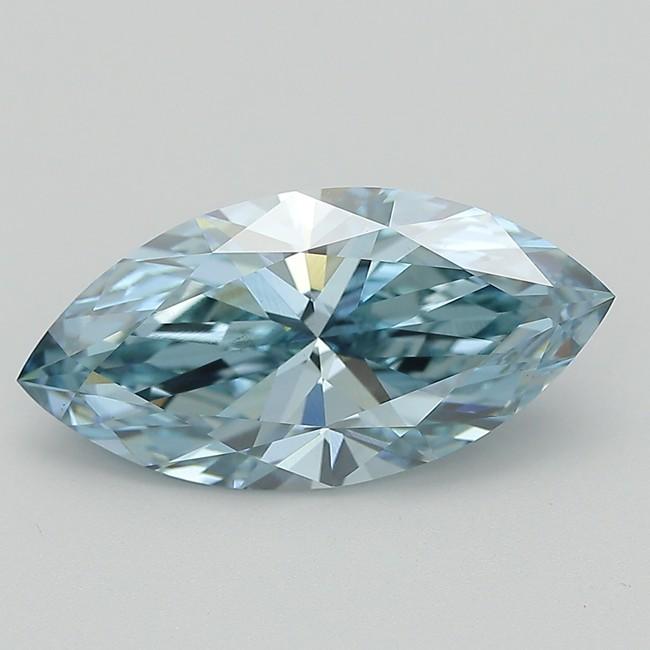 4.02 Ct. Fancy Vivid  Blue Marquise Lab Grown Diamond