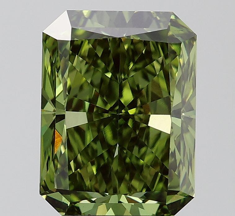 4.00 Ct. Fancy Vivid Green Radiant Lab Grown Diamond