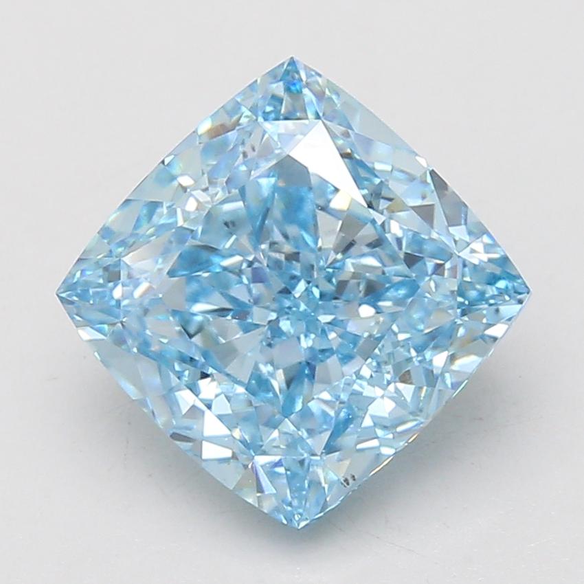 5.06 Ct. Fancy Vivid Blue Cushion Lab Grown Diamond
