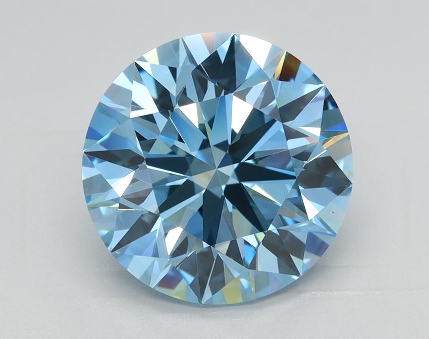 3.00 Ct. Fancy Vivid Blue Round Lab Grown Diamond