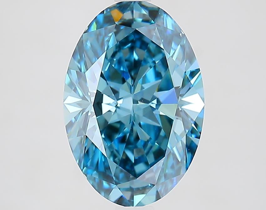3.05 Ct. Fancy Vivid Blue Oval Lab Grown Diamond