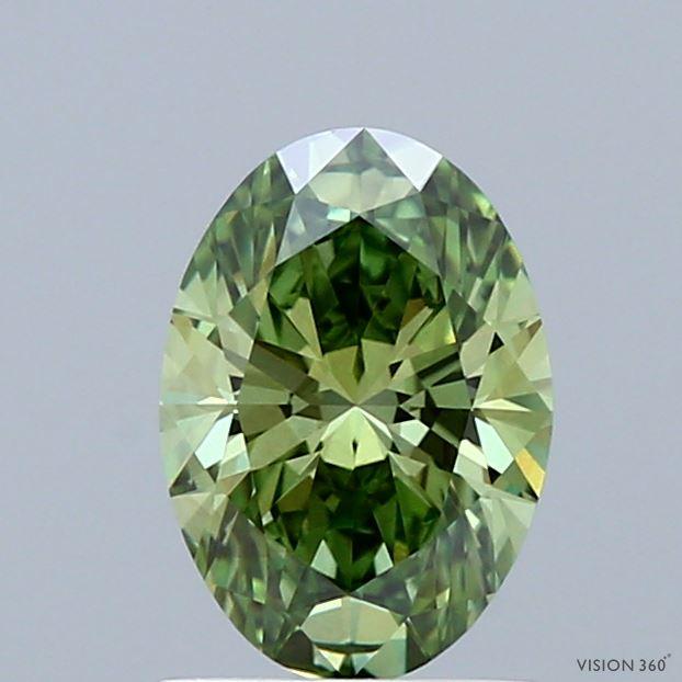 1.01 Ct. Fancy Vivid Green Oval Lab Grown Diamond