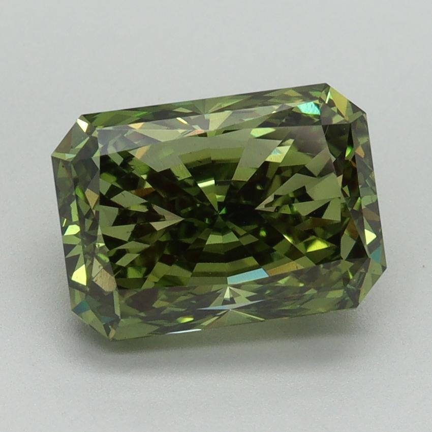 3.26 Ct. Fancy Vivid Green Radiant Lab Grown Diamond