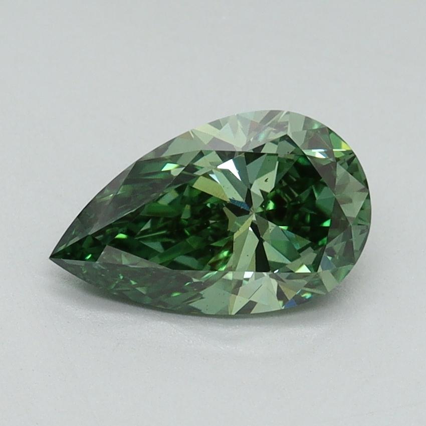 1.09 Ct. Fancy Vivid Pacific Green Pear Lab Grown Diamond