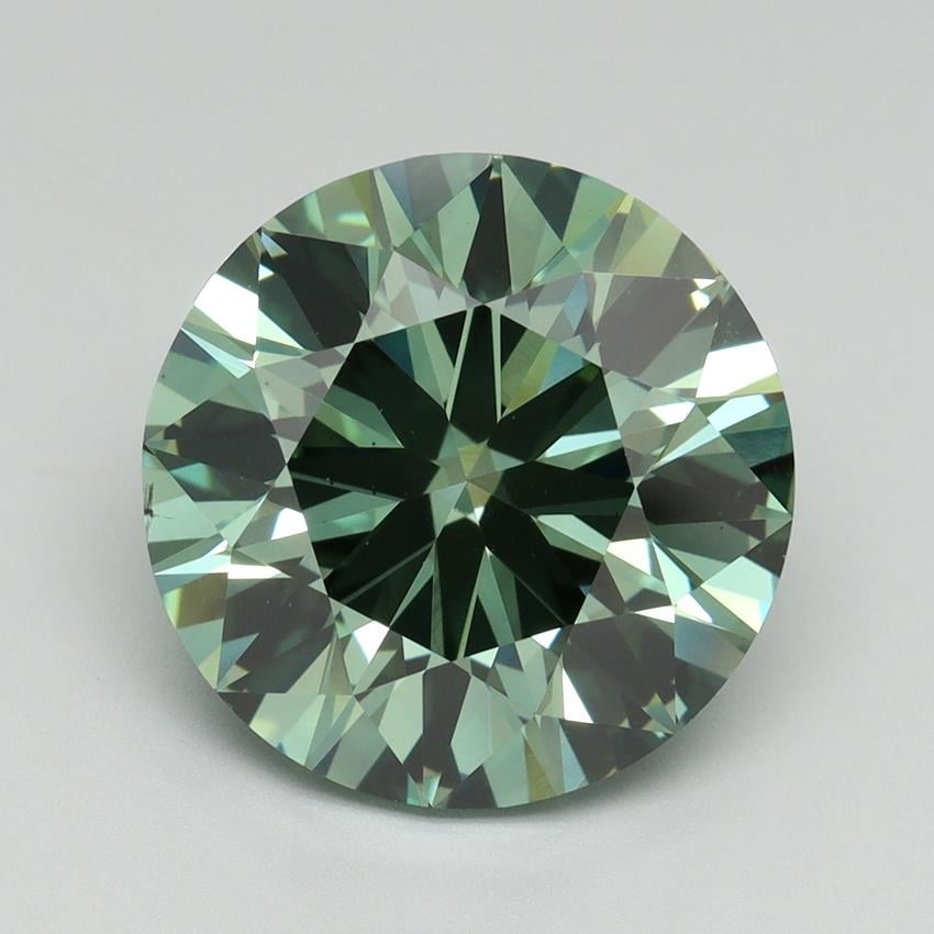 5.98 Ct. Fancy Vivid Pacific Green Round Lab Grown Diamond