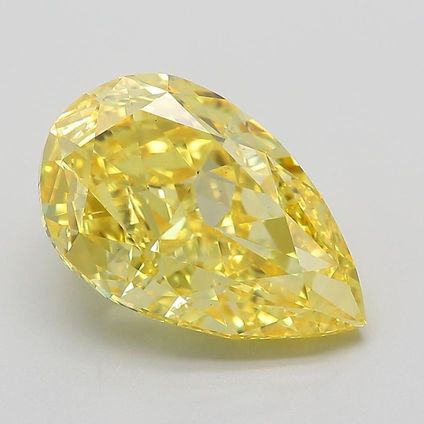 5.61 Ct. Fancy Vivid Yellow Pear Lab Grown Diamond