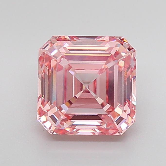 4.07 Ct. Fancy Intense Pink Asscher Lab Grown Diamond