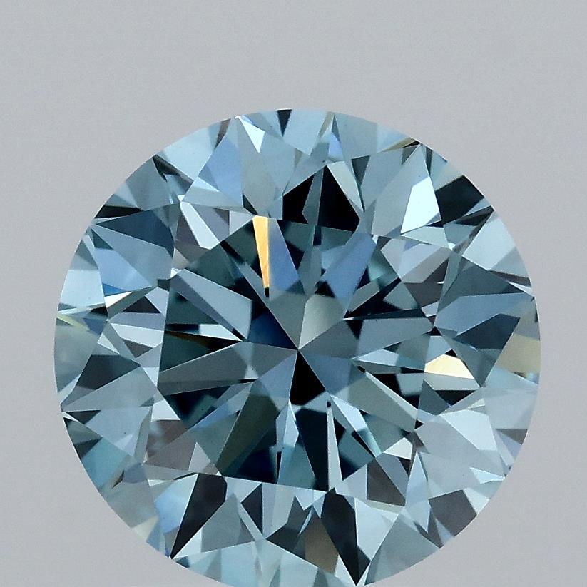 2.05 Ct. Fancy Vivid Blue Round Lab Grown Diamond