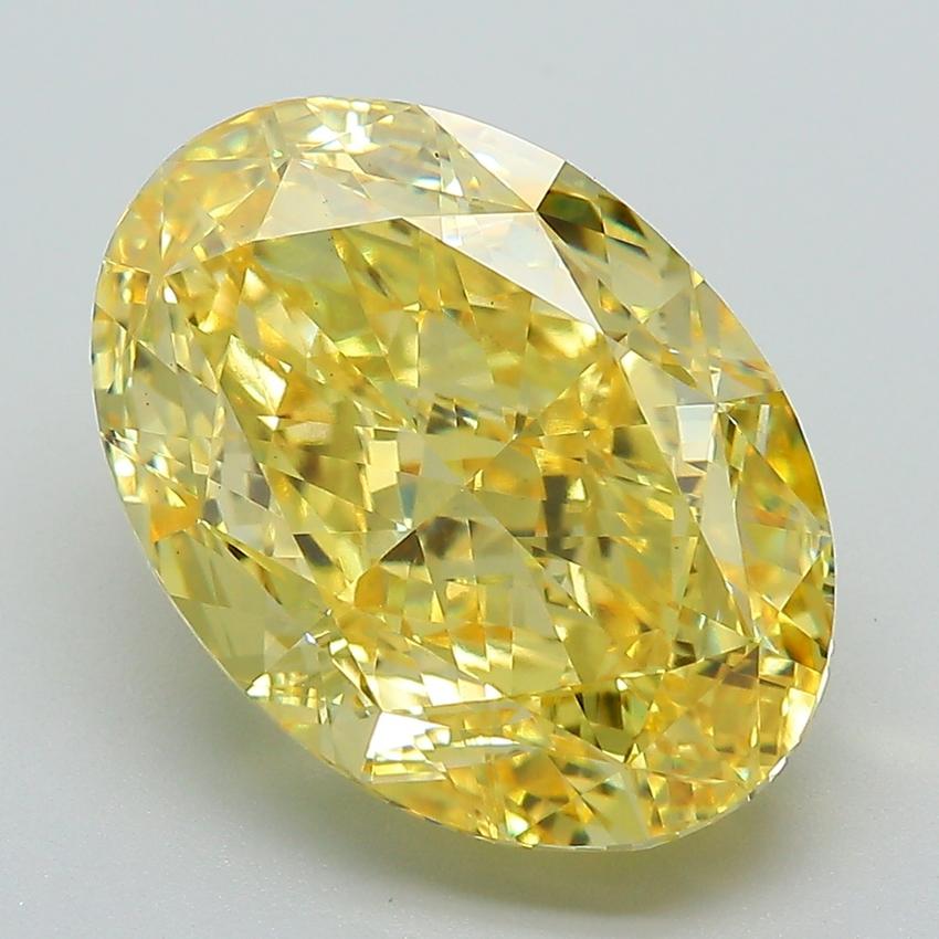 7.29 Ct. Fancy Vivid Yellow Oval Lab Grown Diamond