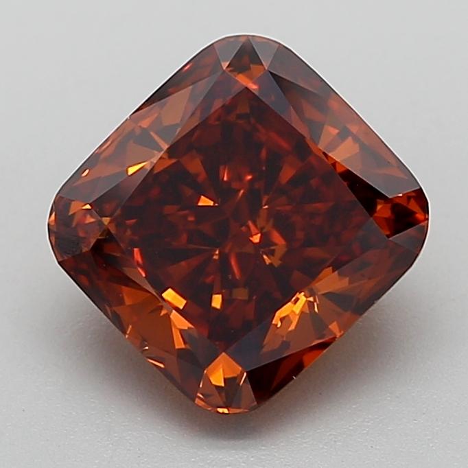 2.78 Ct. Fancy Deep  Orange Cushion Lab Grown Diamond