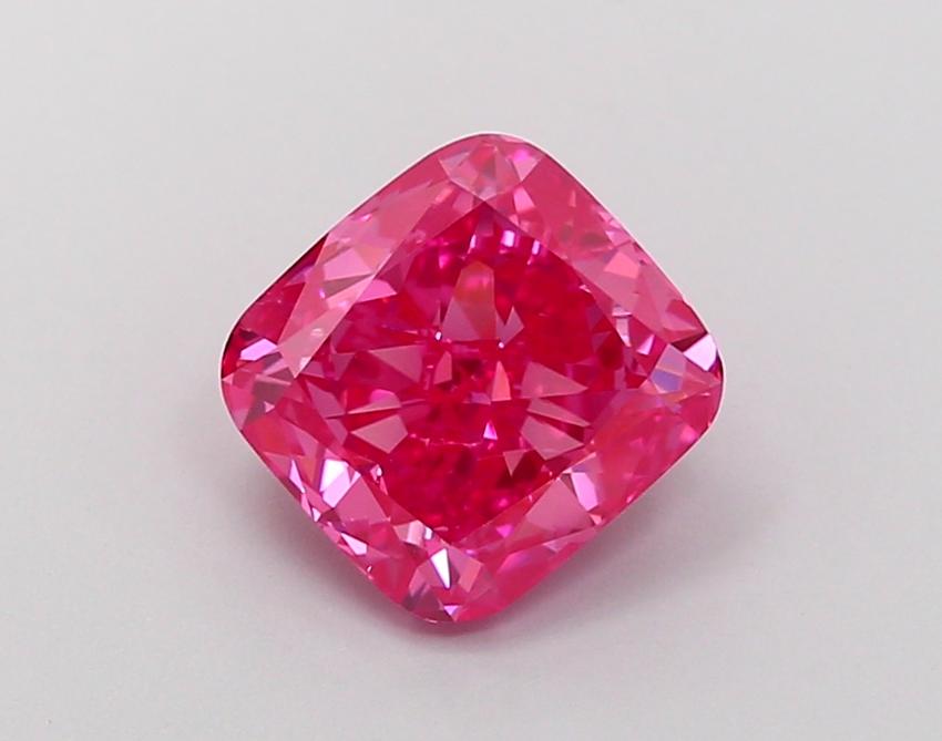 2.01 Ct. Fancy Vivid  Pink Cushion Lab Grown Diamond