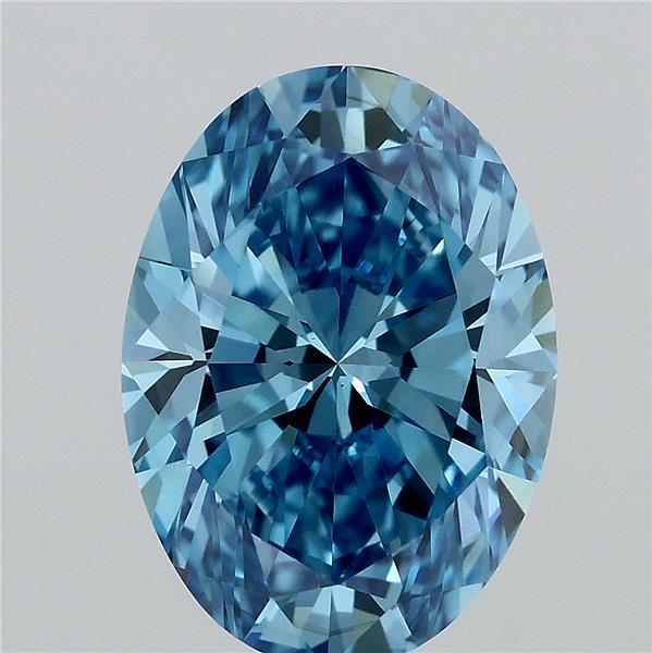 4.01 Ct. Fancy Vivid Blue Oval Lab Grown Diamond