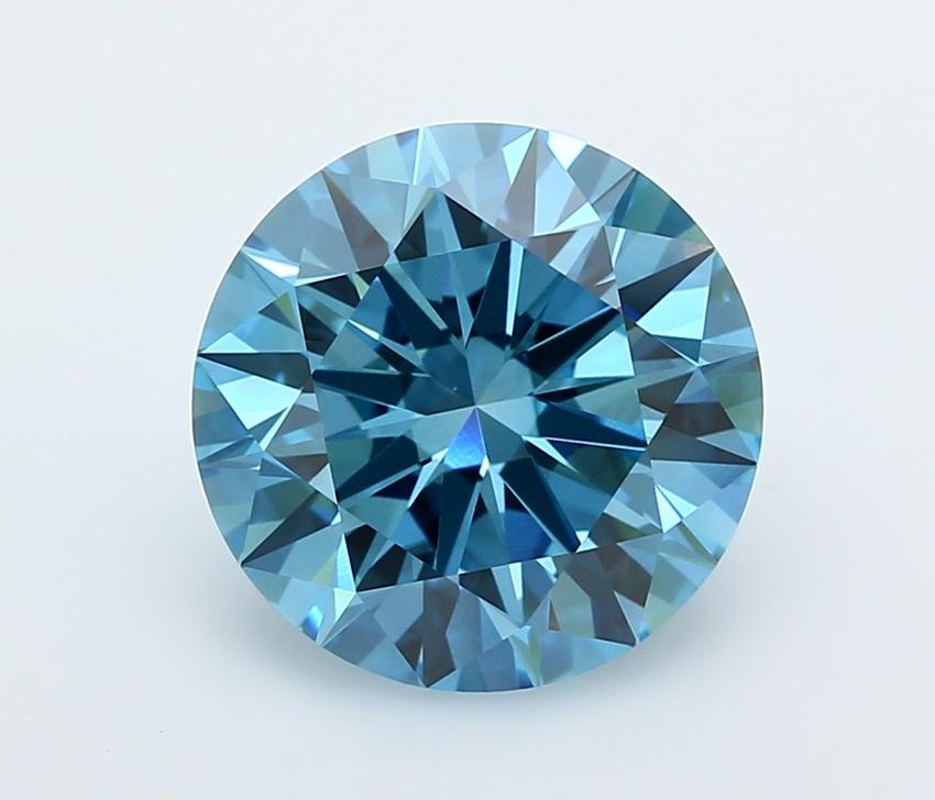 5.04 Ct. Fancy Vivid  Blue Round Lab Grown Diamond